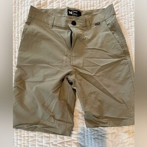 Hurley Tan Flat Front Shorts Casual Style